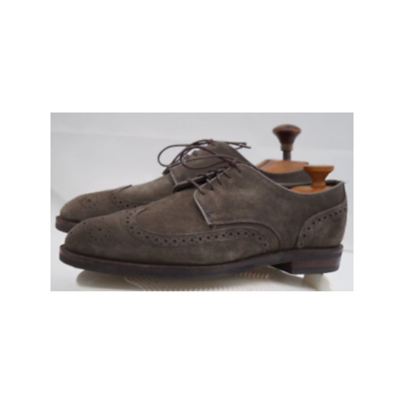 Nwt Allen Edmonds Mens Gray Round Toe Block Heel Leather Oxford Shoes 9.5 D